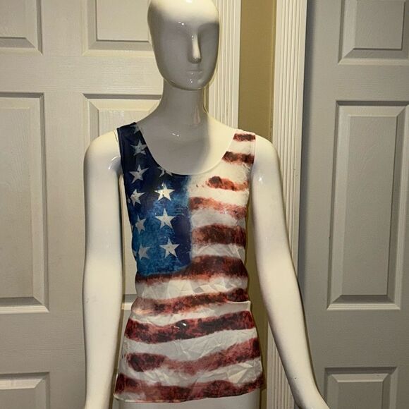 Venus stars and stripes lightweight sheer front tank - Picture 1 of 6